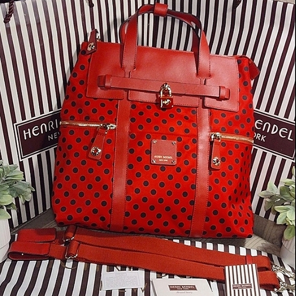 henri bendel Handbags - Henri Bendel Polka Dot Large Jetsetter Convertible Bag